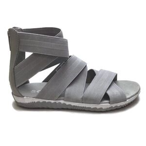 Sorel Out N About Plus Crisscross Dove Gray Gladiator Sandals Size 7.5